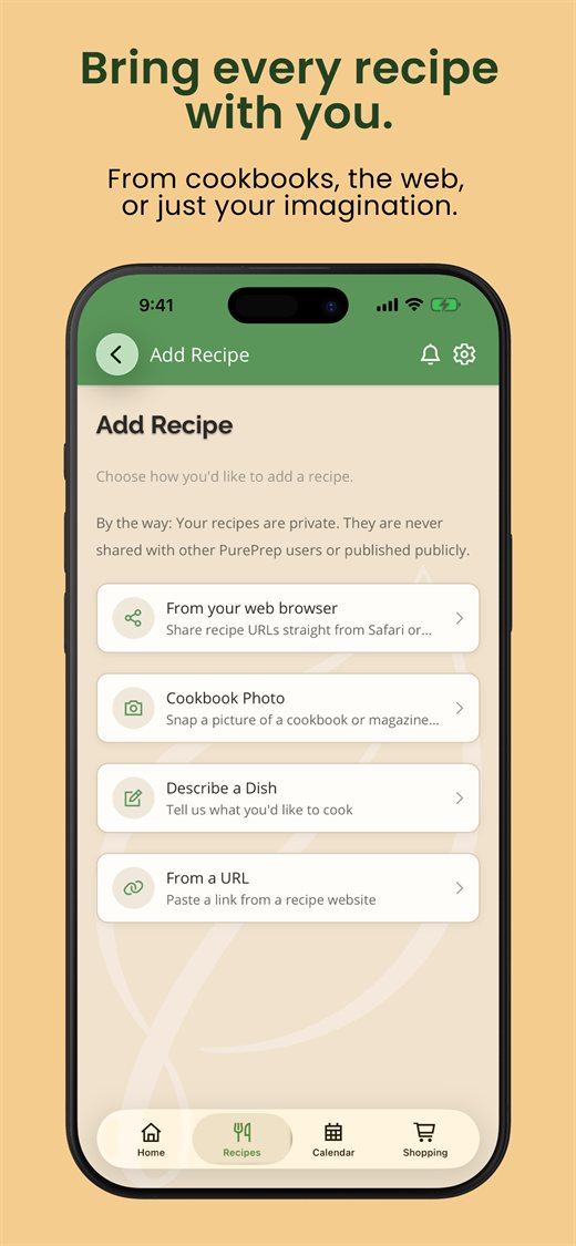 Importing a cookbook page by photo in the PurePrep app